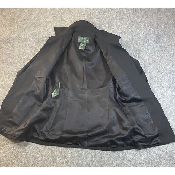 Lauren Ralph Lauren Jacket Womens 2 Petite Black Military Style Full Zip - Picture 8 of 13